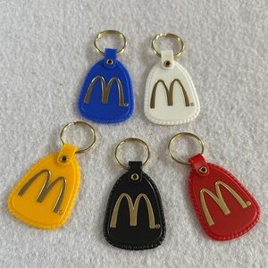 McDonald's Logo Keychain Set - Red, Blue, Yellow, Black, White